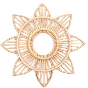 Nouveaux Designs Rotin Fleur Tenture Murale Décor Pour Salon Décor Fabriqué À La Main OEM En Gros Décoration De La Maison du Vietnam - Product Image 2