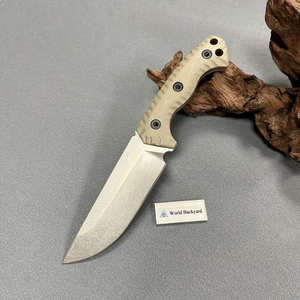 Cuchillo de caza de hoja fija personalizado OEM, cuchillo recto para acampar al aire libre, mango G10 con Kydex - Product Image 1