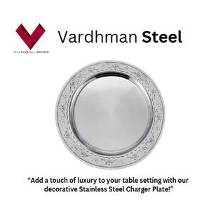 2025 artículos de Venta caliente Placa de cargador redonda de Metal de acero inoxidable vajilla sostenible vajilla segura para alimentos plato de plata - Product Image 4