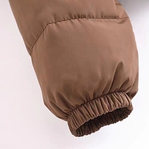 Femmes hiver chaud solide fermeture éclair bouffant Parka veste unisexe bulle manteau col montant coton culture Nylon bouton fermeture à glissière - Product Image 5