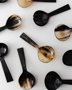 HERMOSO cubiertos de estilo Animal único pulido cuchara de cuerno de búfalo de buey Natural diseño único para Decoración de mesa de restaurante - Product Image 1