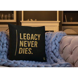 Legacy Never Dies Luxury Silk Square Throw Pillow Washable Waterproof Print Design <b>for</b> Outdoor Sofas <b>Cushion</b> <b>Insert</b> Included - Product Image 1