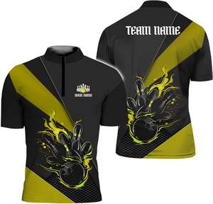 Camisetas de bolos cómodas para hombre y mujer con diseños sublimados impresos personalizados para torneos directos de fábrica - Product Image 3