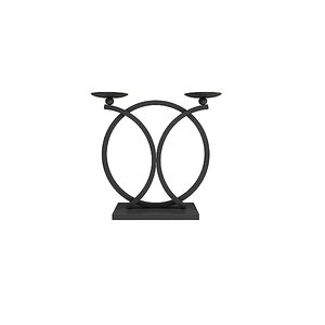 Bougeoir de forme ronde design fantaisie bougeoir de couleur noire pour les fêtes événements table bougeoir décoratif - Product Image 1