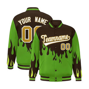 Chaquetas de Béisbol de Lana 100% para Hombre de Alta Calidad con Logotipo Bordado, Mangas Completas, Cuello Alto, Chaquetas de Béisbol al por Mayor - Product Image 2