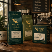 AT PACK Ensembles d'emballage pour thé et café 100g, Boîte en papier Doypack personnalisée pour café filtre pour la France, Kits d'emballage pour torréfacteurs et cafés