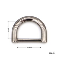 Fournisseur OEM de quincaillerie pour sacs depuis 30 ans, boucle en D plate en métal épais doré clair de 25 mm pour sac