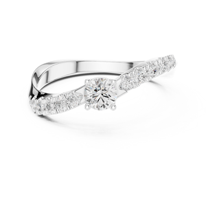 Knots jewels Anillo abierto de oro de 14 quilates con acento de doble perla - Product Image 3