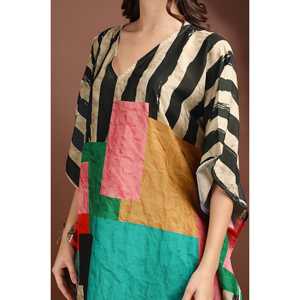 Mosaico muselina algodón caftán vestido elegante Casual Mujer hasta la rodilla Vestido corto estilo Hipster XS para Club Day OEM/ODM disponible - Product Image 6