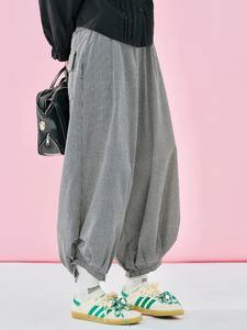 Jambe droite gris pantalons de survêtement femmes pantalon tenue automne taille haute pantalon ample Baggy blanc cravate teinture survêtement pantalons de survêtement - Product Image 4