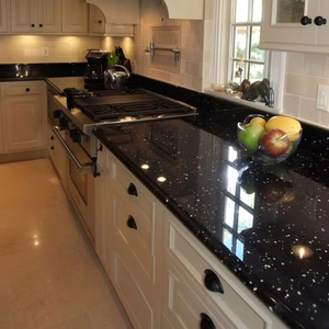 Panneau de marbre artificiel moderne en pierre frittée noire durable pour la cuisine, la salle de bain et résistant aux taches pour les villas en blocs - Product Image 1