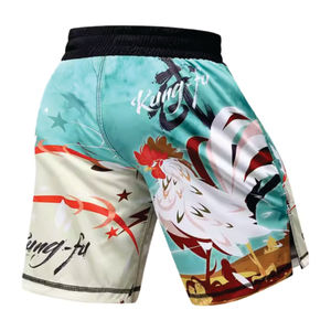 High Stretch Artes marciales Grappling Kickboxing Jiu Jitsu BJJ Fight Muay Thai Sublimación personalizada MMA Pantalones cortos de boxeo - Product Image 6