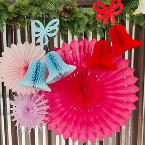 Elegant <b>Honeycomb</b> Tissue Paper Bell Stylish Wedding <b>Decorations</b> for Festive Atmosphere - Product Image 5