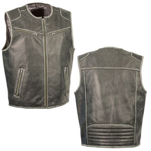 Gilet en cuir pour homme personnalisable en marque propre - Vêtement d'extérieur respirant imperméable et coupe-vent de haute qualité - Product Image 3