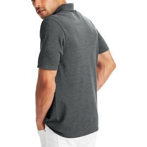 Polos de golf classiques pour hommes, de couleur grise, avec logo personnalisé, polos légers à manches courtes pour l'été - Product Image 2