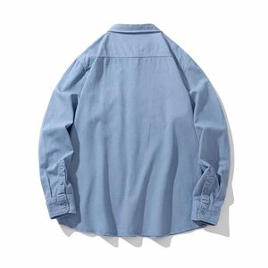 เสื้อผู้ชายผ้าฝ้าย100% คุณภาพสูงเสื้อผู้ชายไซส์พิเศษ, เสื้อแนวสตรีทเส้นด้ายย้อมสีล้วนแบบหยด - Product Image 5