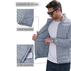 Chaqueta de Invierno para Hombre, Resistente, Ligera, Transpirable, con Exterior de Nailon, Resistente al Viento y al Agua, con Puños y Dobladillo Aislantes para el Frío - Product Image 5
