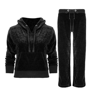 Conjunto de chándal de invierno ecológico para mujer, nuevo entrenamiento de terciopelo con estampado de lavado ácido informal, cuello cálido para invierno, maternidad - Product Image 6