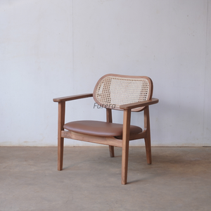 Chaise d'appoint en rotin naturel de style moderne avec finition naturelle pour le salon Hôtels Villas Appartements Hôpitaux - Product Image 3