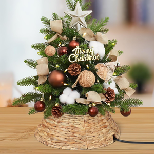 ที่คลุมต้นคริสต์มาสทรงกลมขนาด13นิ้วแบบถักด้วยมือปกลายดอกผักตบชวาสำหรับสำนักงานต้นคริสต์มาส B2B จากเวียดนาม - Product Image 4