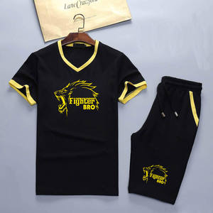 Sudadera Camiseta Conjunto corto Chándal Ropa de verano Pieza 2 Camiseta de sudor y pantalones cortos Conjunto para hombres FIGHTER BRO - Product Image 5