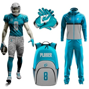 Uniforme de football américain pour les jeunes Uniforme de football américain fabriqué au Pakistan Ensemble de maillots cousus Sacs à dos Sweat à capuche - Product Image 1