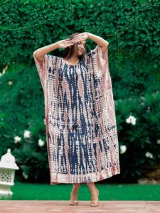 Summer Trending <b>Women</b> Wear Rayon Tie Dye Long <b>Kaftan</b> - Product Image 4