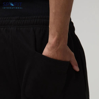 Pantalon de survêtement vintage délavé style streetwear pour homme, coupe régulière, grande taille, en Cordura personnalisé, jambe large, doublure polaire, cordon de serrage