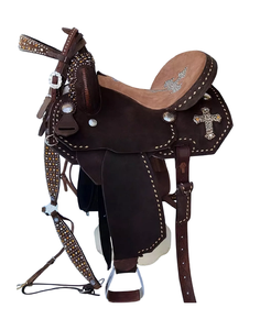 Qualité supérieure 100% fait à la main Style anglais selle occidentale en cuir Durable équitation sports équestres divertissement - Product Image 2