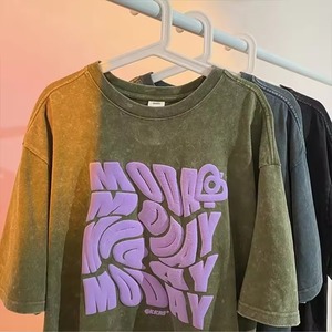 Camiseta de Hombre con Diseño de Logotipo Personalizado OEM, Estilo Urbano, Estampado Puff, Nueva Moda, Transpirable, 220 Gramos, Antiencogimiento, Resistente al Calor - Product Image 4