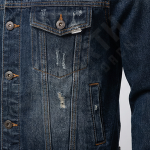 Custom Low Minimum Order Big Size Outerwear Fashionable Winter Fleece Side Stand Collar Reversible <b>Denim</b> <b>Jacket</b> <b>Black</b> - Product Image 5