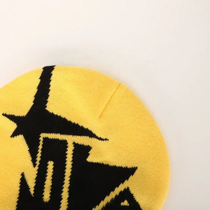 Venta al por mayor logotipo personalizado de alta calidad Unisex 100% acrílico Jacquard invierno esquí sombrero Streetwear calavera gorro de punto - Product Image 3