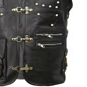 Chaleco de Cuero Sintético de Alta Calidad para Hombre, Diseño Personalizado, Transpirable, para Otoño, con Botones, Cortavientos, al por Mayor, Estilo Motero - Product Image 6