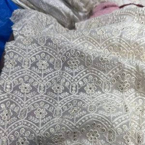 Telas de Georgette de viscosa pura, trabajo teñido bordado impreso para boda para Sherwani Kurti Lahenga, otras prendas, Vestidos - Product Image 2