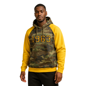 Année de fondation 1963 Iota Phi Theta Camo Body Gold Raglan Sleeves Pullover Hoodie Greek Fraternity Apparel Divine Nine HBCU - Product Image 1