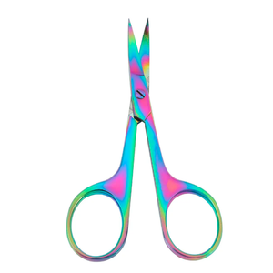 Customizable <b>Beauty</b> <b>Tool</b> Nail Cutting Fancy Cuticle Scissors Fine Curved Stainless Steel Sharp Multi-Color Coated Ceramic Mirror - Product Image 2