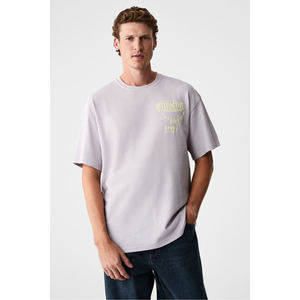 T-shirt à col rond pour homme GRIMELANGE LORENNO, imprimé sur la poitrine, 100% coton biologique - Product Image 4