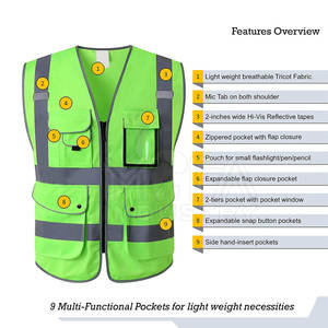 Gilets de sécurité durables et légers avec bandes réfléchissantes parfaits pour la construction, les travaux routiers et la sécurité extérieure - Product Image 3