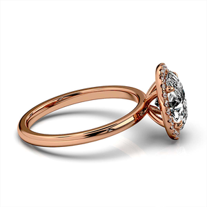 Bague de fiançailles en or 14 carats avec diamant de laboratoire certifié IGI, 1,0 carat, coupe ovale classique, cadeau de mariage chrétien - Product Image 5