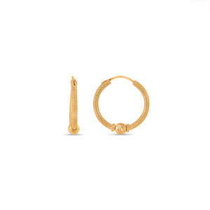 Boucles d'oreilles créoles plaquées or avec perles et zircons, style religieux tendance pour fêtes et cadeaux - Product Image 5