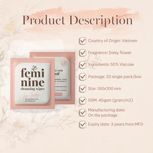 Lingettes féminines en coton doux de haute qualité pour adultes et bébés, équilibre du pH, directement du Vietnam - Product Image 2
