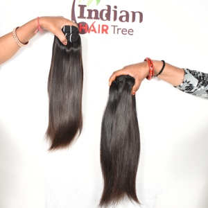 Paquete de Cabello Humano Remy Indio 100% Sin Procesar, Liso, de Calidad Natural, Color Negro, Tejido Sedoso Crudo con Cutícula Alineada - Product Image 3