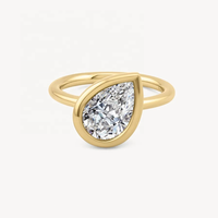Bague de déclaration élégante en argent sterling 925 LOZRUNVE avec grand zircon moissanite taille poire pour femme