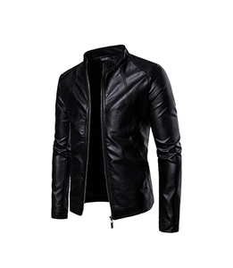 Veste en cuir d'agneau véritable en gros pour hommes - Product Image 5