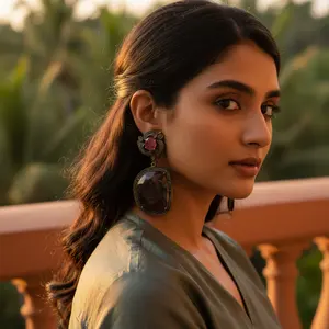 Pendientes de Rubí y Diamantes para Mujer, Joyería de Diseño - Product Image 3