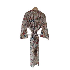 Femmes élégant Floral main bloc imprimé longue Robe Robe Kimono multicolore Hippie bohème grande taille vêtements de nuit en gros pour - Product Image 1