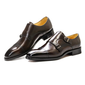 In pelle Casual stile italiano di alta qualità per gli uomini Monk cinturino mocassino fatto a mano - Product Image 2