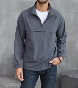 Chaqueta Cortavientos Ligera con Cierre de Cremallera de Cuarto para Hombre, con Estampado Invernal y Bolsillos Laterales, para Golf, Senderismo y Correr - Product Image 3