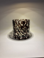 Vase à bougie cylindrique en verre moderne, écologique, fait main, à motifs éclaboussés, pour la décoration de la maison à Halloween, Noël et Diwali