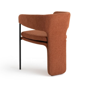 <span class=keywords><strong>Chaise</strong></span> <span class=keywords><strong>de</strong></span> salle à manger moderne en forme <span class=keywords><strong>de</strong></span> tonneau, rembourrée et douce, avec accoudoirs, en tissu et pieds en métal, pour la maison, le salon - Product Image 4